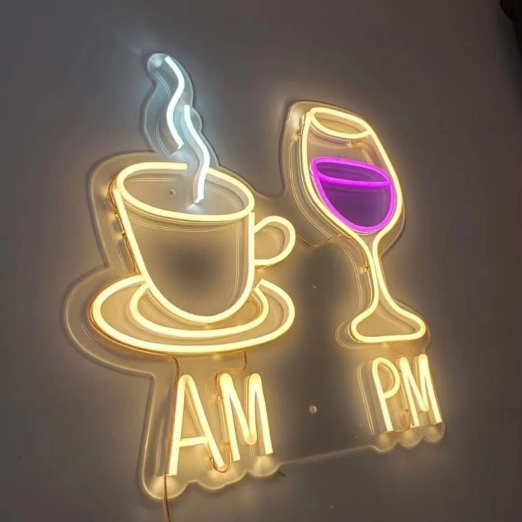 "Am Coffee Pm Wine" Neon Sign